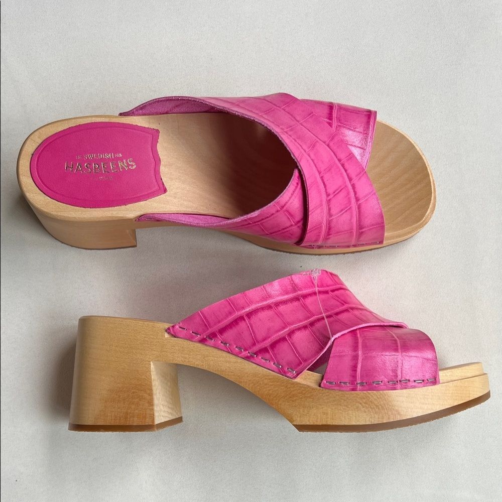 Swedish Hasbeens Fuchsia Mules - Picture 3 of 16